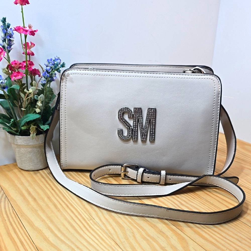 Steve Madden BTilt Chalk Logo Rhinestone Bling Crossbody Bag Purse NWT